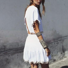Sexy Summer Dress Tassel Women Dress Club White Dresses Plus Size Women Clothing Vestido Vestidos Robe Two Piece Dress Style
