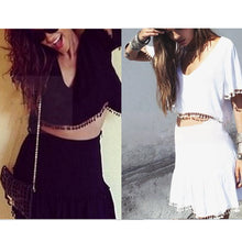 Sexy Summer Dress Tassel Women Dress Club White Dresses Plus Size Women Clothing Vestido Vestidos Robe Two Piece Dress Style