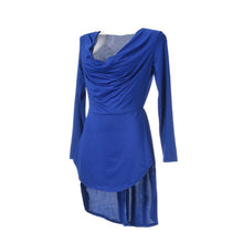 Sexy Summer V-Neck Autumn Plus Size Casual Dress Draped Women Long Sleeve Blue Club Dresses Beach Dress 2016