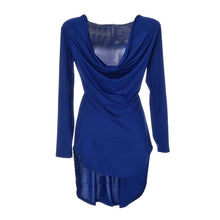 Sexy Summer V-Neck Autumn Plus Size Casual Dress Draped Women Long Sleeve Blue Club Dresses Beach Dress 2016