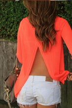 Sexy Summer Women Blouse Back Split Cropped Top Black Shirt Women Tops Blusas Femininas Black Orange Women Blouses 2015