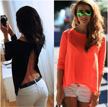 Sexy Summer Women Blouse Back Split Cropped Top Black Shirt Women Tops Blusas Femininas Black Orange Women Blouses 2015