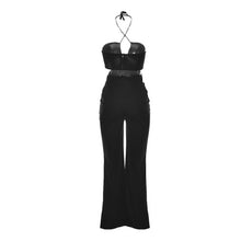 Sexy V Neck Rompers Womens Jumpsuit Elegant Black Long Jumpsuit Summer Halter Neck Bodysuit Hollow Out Red Overalls Playsuit
