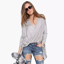 Sexy Women Blouses Front Twist Shirts Women Tops Plus Size Ropa Mujer Wrap Shirt Black Autumn Summer Blouse 2015 Blusa Feminina