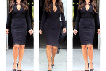 Sexy Women Dress V Neck Collar Party Clubwear Stretch Blue Green Red Dresses With Long Sleeves Autumn Hollow Out Sheath Dress