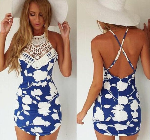 Sexy Women Summer Dress Casual 2015 Dresses Vestidos Femininos Vintage Femininos Vestido De Festa Renda Mini Open Back