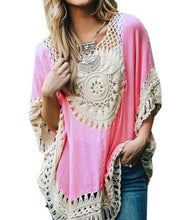 Sheer Floral Pattern Crochet Boho Women Loose Blouse Summer Oversized Bohemian Shirt Hollou Big Size Knit 2016 Casual Fashion