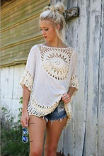 Sheer Floral Pattern Crochet Boho Women Loose Blouse Summer Oversized Bohemian Shirt Hollou Big Size Knit 2016 Casual Fashion