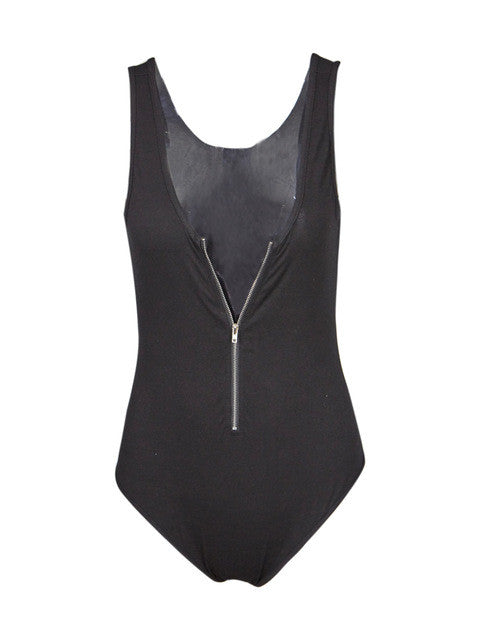 Silver Front Zipper Sleeveless Club Bodysuit Women Bodycon Black Sexy Club Jumpsuits Bodysuit Fashion Party Playsuit Romper