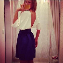 Skater Women Dress Mini Long Sleeves Dresses Women Clothing Blue Black Autumn Dress Vestido Vestidos Robe 2016 Fake 2 pieces