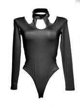 Sleeve Clasp Out Halter Choker Neck High Cut Long Playsuit Long Sleeve Sexy Fashion Spandex Bodysuit Sexy Club Shorts Romper