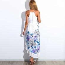 Slip Deep V-Neck Print Lace Dress Patchwork Lace Slit White Sexy Dress 2016 Women Summer New Fashion Sexy Beach Dresses