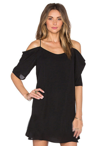 Slip Solid Black Dress Spaghetti Strap Dresses New Fashiom Mini Casual Dress New Arrivals 2016 Women Dresses