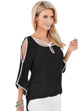 Slit Sleeve Hollow Out Casual Loose Women Fashion Blouse 2016 Womens Clothing 2016 Spring Summer Women Lady Top New Arrival