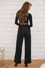 Solid Black Button Full Sleeve Full Length Jumpsuit 2016 Women New Arrival Sexy Fashion V-Neck Bodysuit Casual Women Clothing