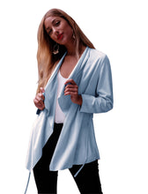 Solid Full Sleeve Khaki Lace Blouse Kimono Blue Cardigan Blue Fashion Women Tops Women Autumn New Casual Blouses