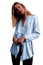 Solid Full Sleeve Khaki Lace Blouse Kimono Blue Cardigan Blue Fashion Women Tops Women Autumn New Casual Blouses