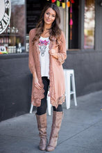 Solid Lace Three Quarter Sleeve Long Blouse Cardigan Pink Autumn 2016 Women Top New Arrival Ladies Blouses 2016 Fashion Casual