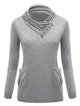 Solid Turtleneck Black Button Full Sleeve Pockets Pullover Slim Sweater Women 2016 Skinny Red Autumn Women New Fashion Sweaters
