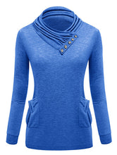 Solid Turtleneck Black Button Full Sleeve Pockets Pullover Slim Sweater Women 2016 Skinny Red Autumn Women New Fashion Sweaters