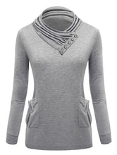 Solid Turtleneck Black Button Full Sleeve Pockets Pullover Slim Sweater Women 2016 Skinny Red Autumn Women New Fashion Sweaters