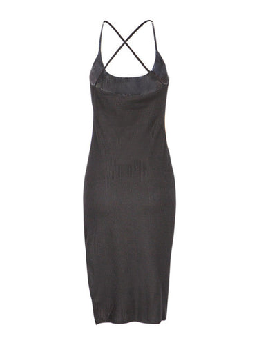Spaghetti Strap High Split On Side Bodycon Sexy Dress Black Pink Solid Color Summer Dress 2017 Ladies Clothing