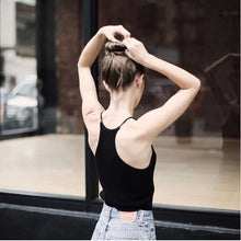 Spaghetti Strap Knit Short Crop Top Womans Casual Summer Tee T Shirt Women Sexy Fashion Women Clothing Fitness Stretch Bodycon