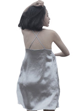 Spaghetti Strap Silver Home Dress New Sexy Dress V-Neck Mini Loose Casual Dresses Backless Sleep Night Summer Fashion Dresses