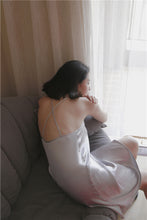 Spaghetti Strap Silver Home Dress New Sexy Dress V-Neck Mini Loose Casual Dresses Backless Sleep Night Summer Fashion Dresses