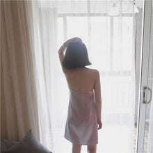 Spaghetti Strap Silver Home Dress New Sexy Dress V-Neck Mini Loose Casual Dresses Backless Sleep Night Summer Fashion Dresses