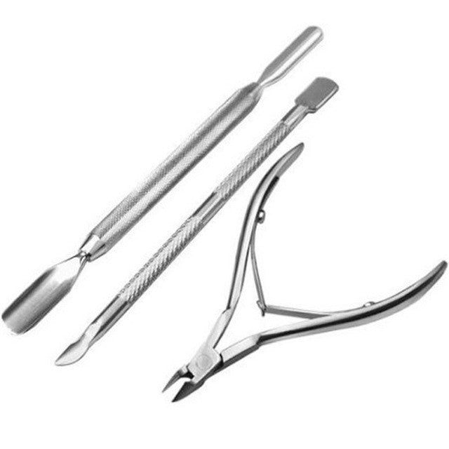 Stainless Steel Nail Cuticle Spoon Pusher Remover Cutter Nipper Clipper Set Perfect for nail decoration fresh 2017 Anne