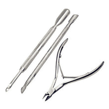 Stainless Steel Nail Tool Cuticle Nipper Spoon Cuticle Pusher Remover Cutter Clipper 3pcs/set For Nail and Toe Nail Use Anne