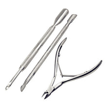 Stainless Steel Nail Tool Cuticle Nipper Spoon Cuticle Pusher Remover Cutter Clipper 3pcs/set For Nail and Toe Nail Use Anne