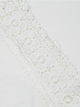 Strap Cold Should V Neck Hollow Out Lace White Loose Blouse Floral Pattern Womens Blouses For Spring 2016 Summer Ladies