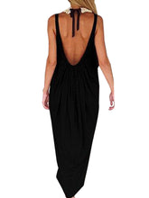 Strap Open Back Ruched Sleeveless Sexy Black Dress Women Long Maxi Dress Beach Summer Sundresses Sun Dress High Quality 2016