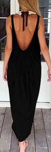 Strap Open Back Ruched Sleeveless Sexy Black Dress Women Long Maxi Dress Beach Summer Sundresses Sun Dress High Quality 2016