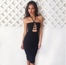 Strappy Hollow Out Bodycon Pencil Dress Women Sexy Party Club 2016 Summer Dress Girl Dress 2016 New Style
