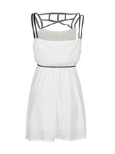 Strappy White Dress With Belt White Chiffon Dress Summer Casual Girl Women Dress Fashion Beach Stretch Sundress Mini Short