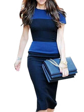 Stripe Patchwork Bodycon Sheath Office Lady Dress Casual Back Zipper Pencil Elegant Dress Summer Women Wear To Work High Quality