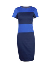 Stripe Patchwork Bodycon Sheath Office Lady Dress Casual Back Zipper Pencil Elegant Dress Summer Women Wear To Work High Quality