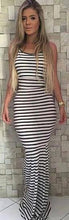 Striped Backless Bodycon Strappy Sexy Long Maxi New Woman Dresses 2016 Summer High Quality Dress Beach Party Club Dresses