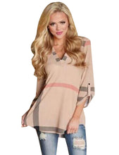 Striped Black V-Neck Shirt Half Sleeve White Button 3XL Plus Size Blouse 2016 New Casual Women Shirt New Summer Fall Women top