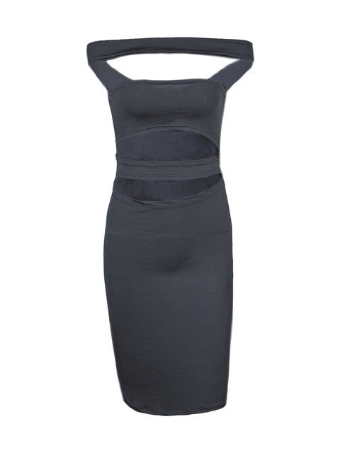 Striped Off Shoulder Hollow Out Women Sexy Tube Dress Club Mini Short Bodycon Bandage Party 2016 New Arrival Summer Women Dress