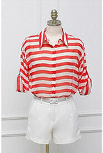Striped Red Women Blouses Blusa Roupas Femininas Ladies Women Chiffon Blouse Long Sleeve Loose Camisas Blusa Blusas Femininas