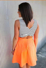 Striped Summer Dress Two Pieces Women Dress Orange Dresses Slim Summer Style Women Clothing Vestido Vestido Robe