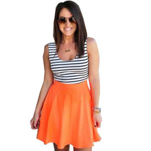 Striped Summer Dress Two Pieces Women Dress Orange Dresses Slim Summer Style Women Clothing Vestido Vestido Robe