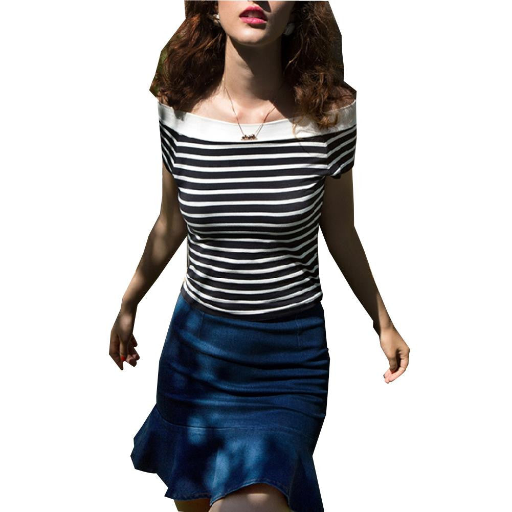 Striped Women Blouses Slash Neck Women Shirts Tops Ropa Mujer Shirt Blouse Blusas Femininas 2015 Blusa Camisa Feminina
