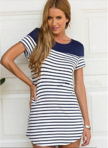 Striped Women Dress Mini Dresses Women Clothing Vestido Vestido Robe Plus Size Casual Summer Style Summer Dress