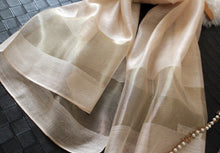 Striped long large silk scarves green silk scarf patches gray khaki japanese fashion "women summer scarf spring 2016 beautiful