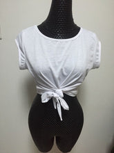 Summer Crop Tops T Shirt Women Tops Cotton Cropped T-shirt Manga Larga Mujer Plus Size Short White RockTied T shirts
